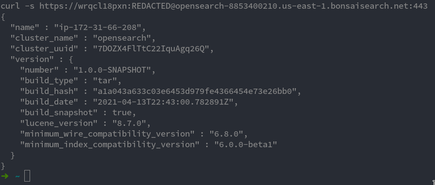 curling OpenSearch