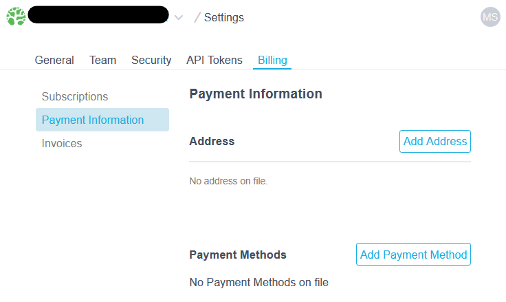Add credit card form