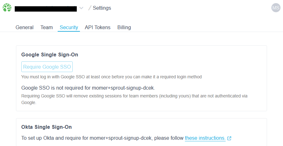 Single Sign-On, Password Management, and Browser Session Management tabs