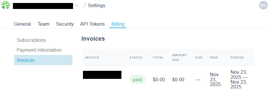 Account statements section