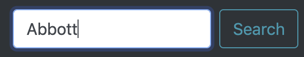 Search form with Abbott as entry