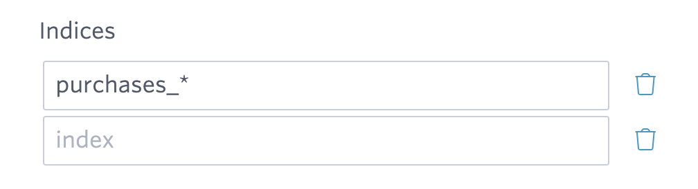 Custom indices configuration