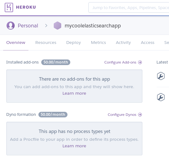 Heroku Dashboard