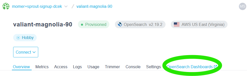 Launch Kibana from Dashboard